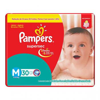Fralda Pampers SuperSec Tamanho M 30 Unidades
